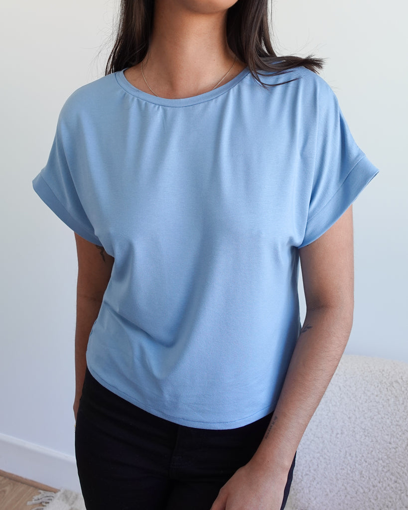 Naya T-Shirt PDF Sewing Pattern Easy Batwing Top Cuff Sleeves Summer Top