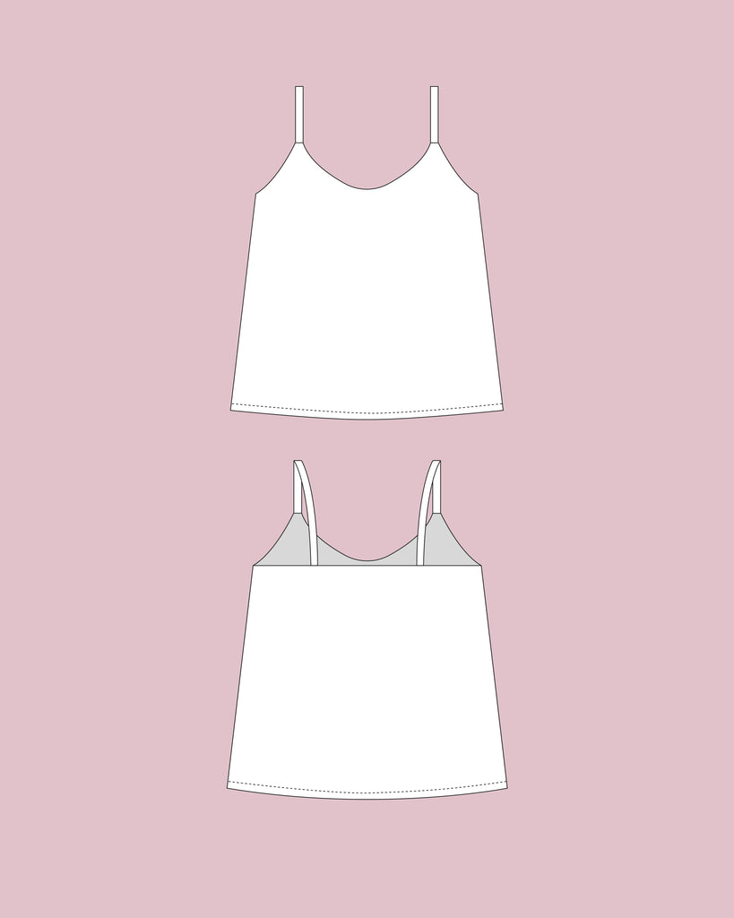 Anita Camisole Sewing Pattern Classic Summer Cami Top Thin Straps 