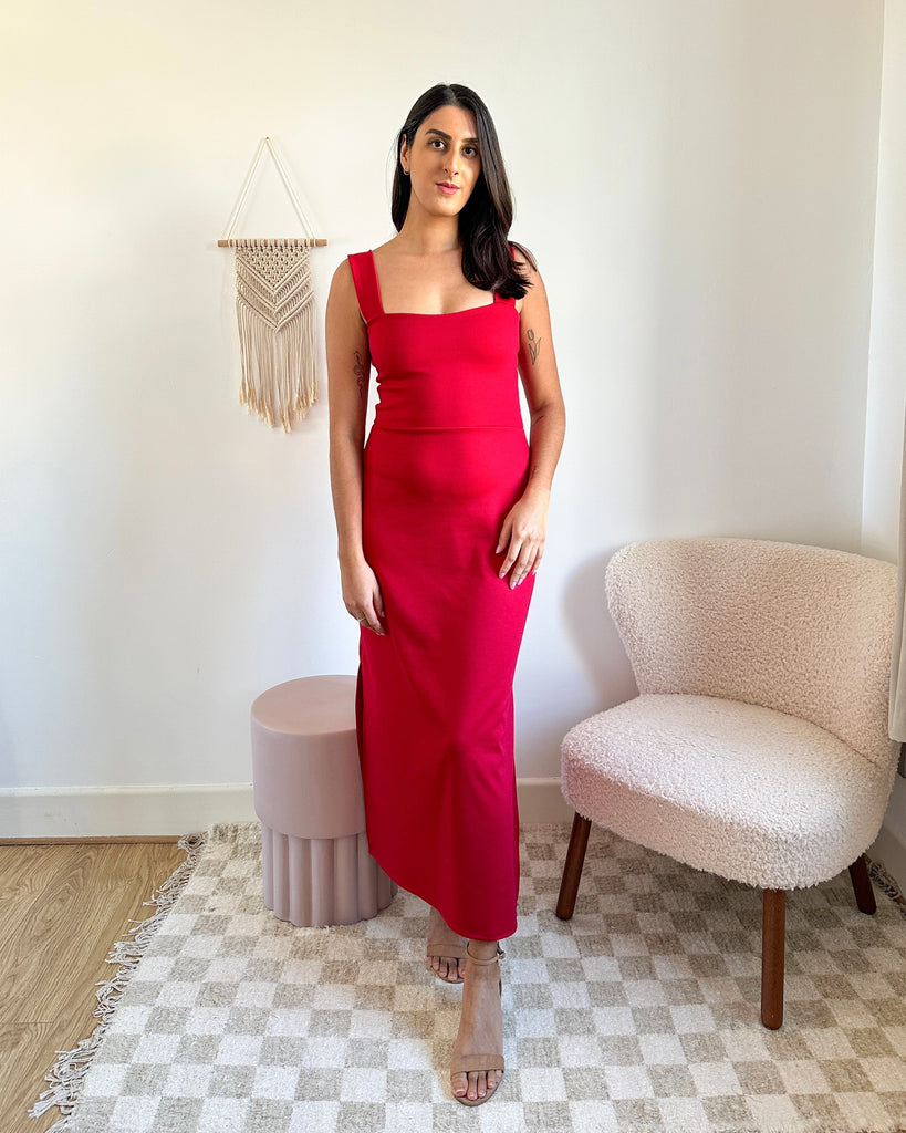 Raveena Dress PDF Sewing Pattern Easy Stretch Fitted Bodycon Summer Dress Side Leg Slit