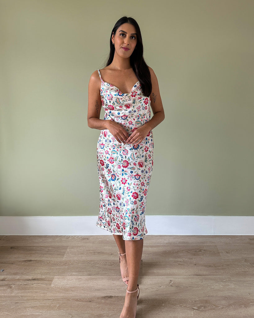 Jessica Slip Dress PDF Sewing Pattern Cowl Neck Midi Dress Satin Silky