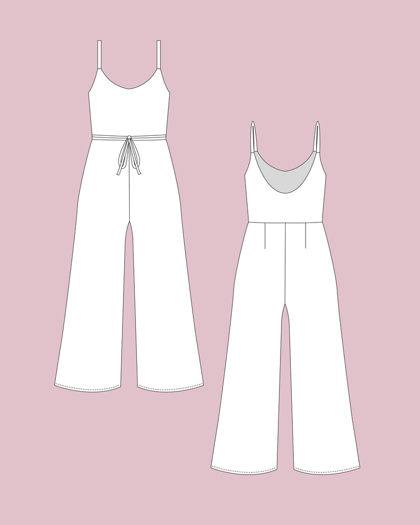 Jaya Jumpsuit PDF Sewing Pattern Summer Romper Stretchy Culotte Pant