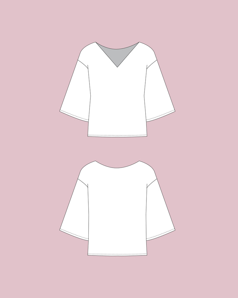 Phoebe Top PDF Sewing Pattern Women's Loose Sleeved Summer Blouse