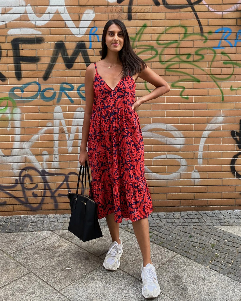 Rhea Dress PDF Sewing Pattern Easy Summer Holiday Dress Gathered Ruffle Skirt