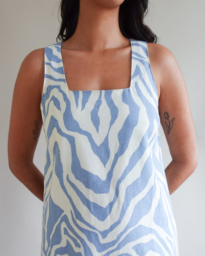 Margo Pinafore PDF Sewing Pattern Loose Summer Autumn Dress Square Neckline Trendy