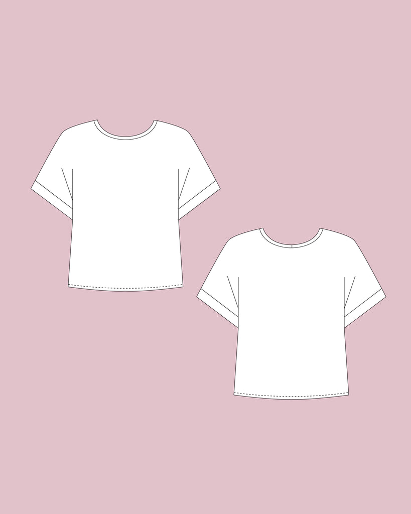 Naya T-Shirt PDF Sewing Pattern Easy Batwing Top Cuff Sleeves Summer Top